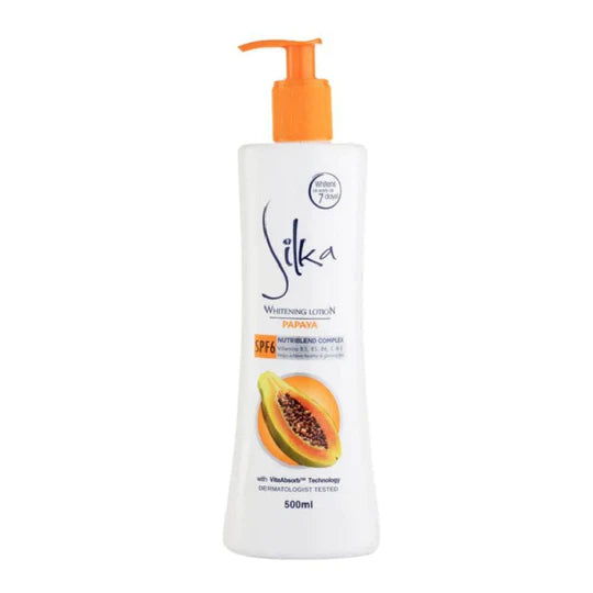 Silka Papaya Whitening Lotion SPF6 500ml Pump