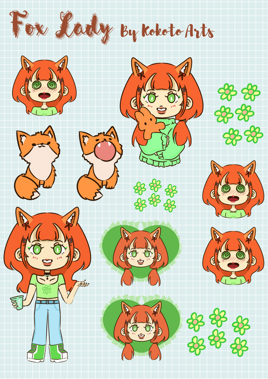 Fox Lady Sticker Sheets