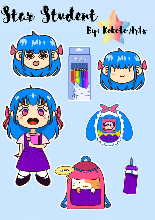 Star Student A6 Sticker Sheet