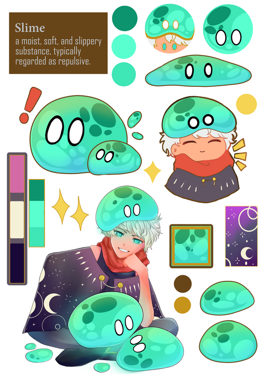 Slime Boy Kawaii Sticker Sheets