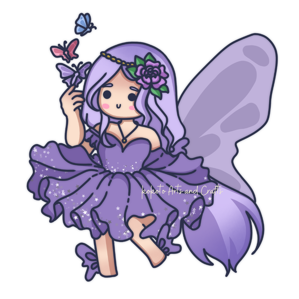 Cute Chibi Purple Periwinkle