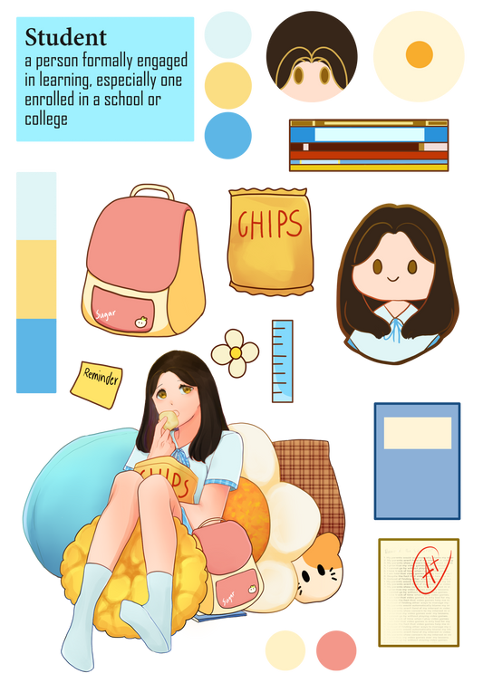 Star Student with Chips A6 Sticker Sheets